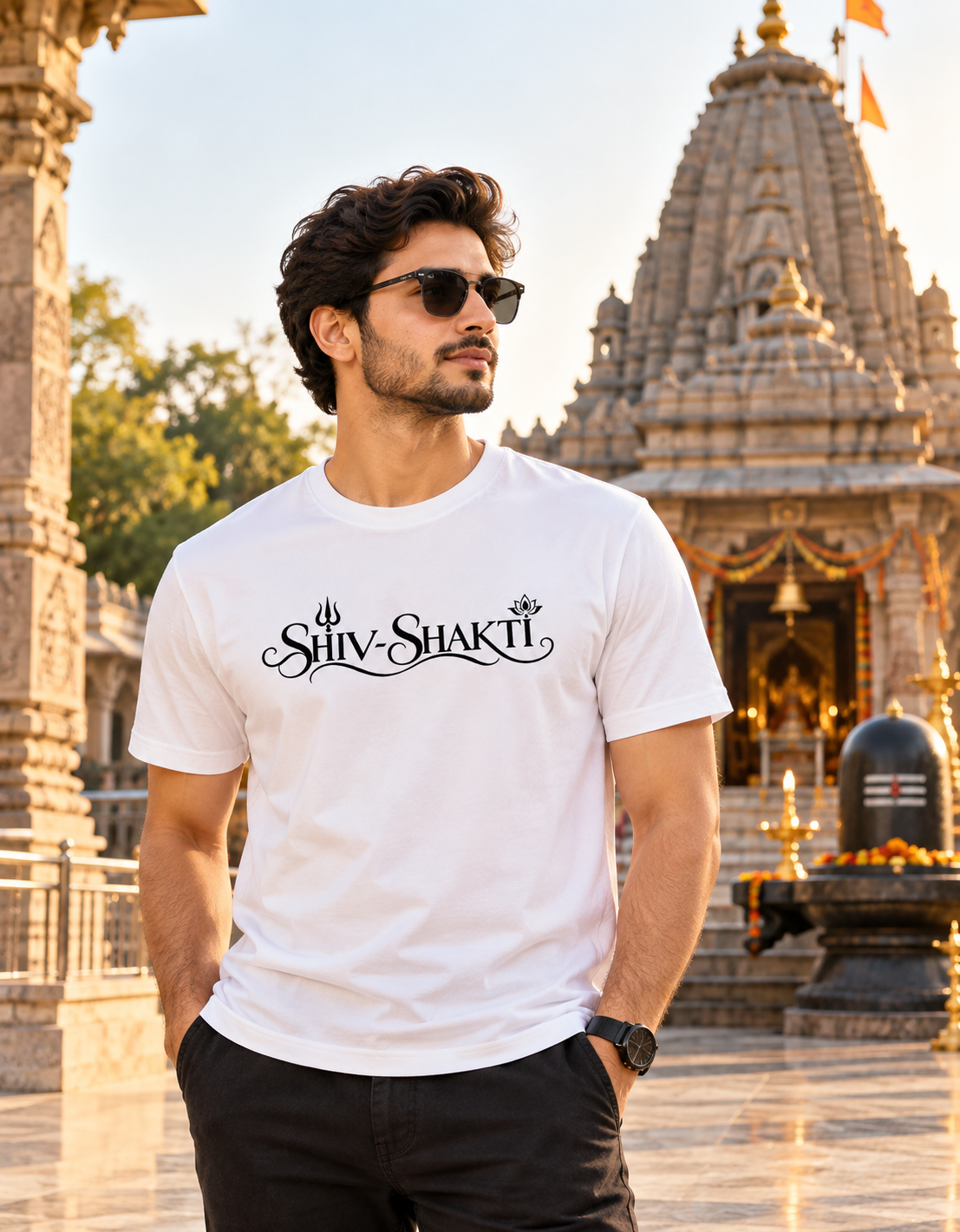 Shiva-Shakti Unisex DryFit White T-shirt