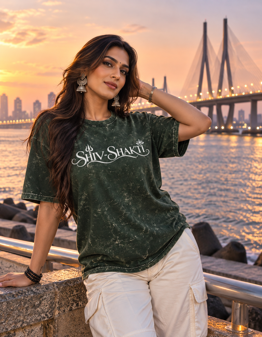 Shiva-Shakti Unisex Acid Washed Oversized Tee
